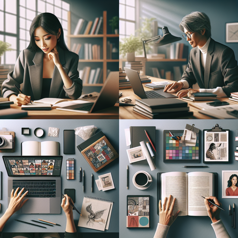 Digital Brand Motivation: A collage of images symbolizing inspiration and growth in the digital sphere.