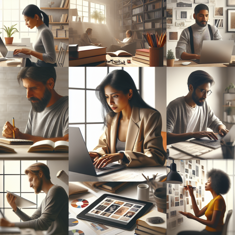 Overcome Self-Doubt: A digital creator feeling confident at work with a creative setup.