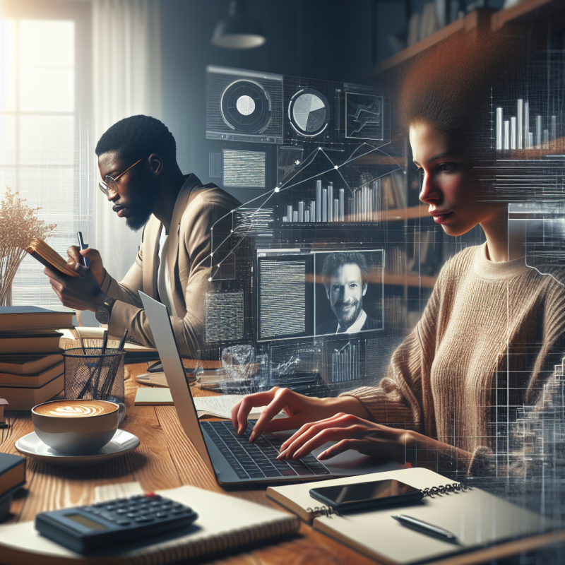 Collaborative Mindset: Illustration of team members collaborating in a hybrid work environment naturally.
